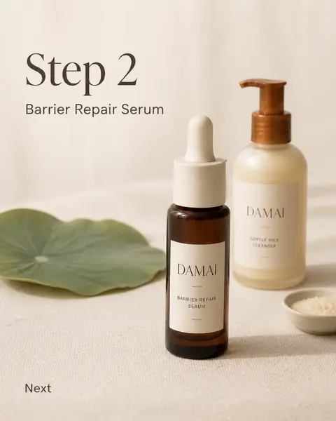The slides of an example carousel post made for a demo skincare store.
